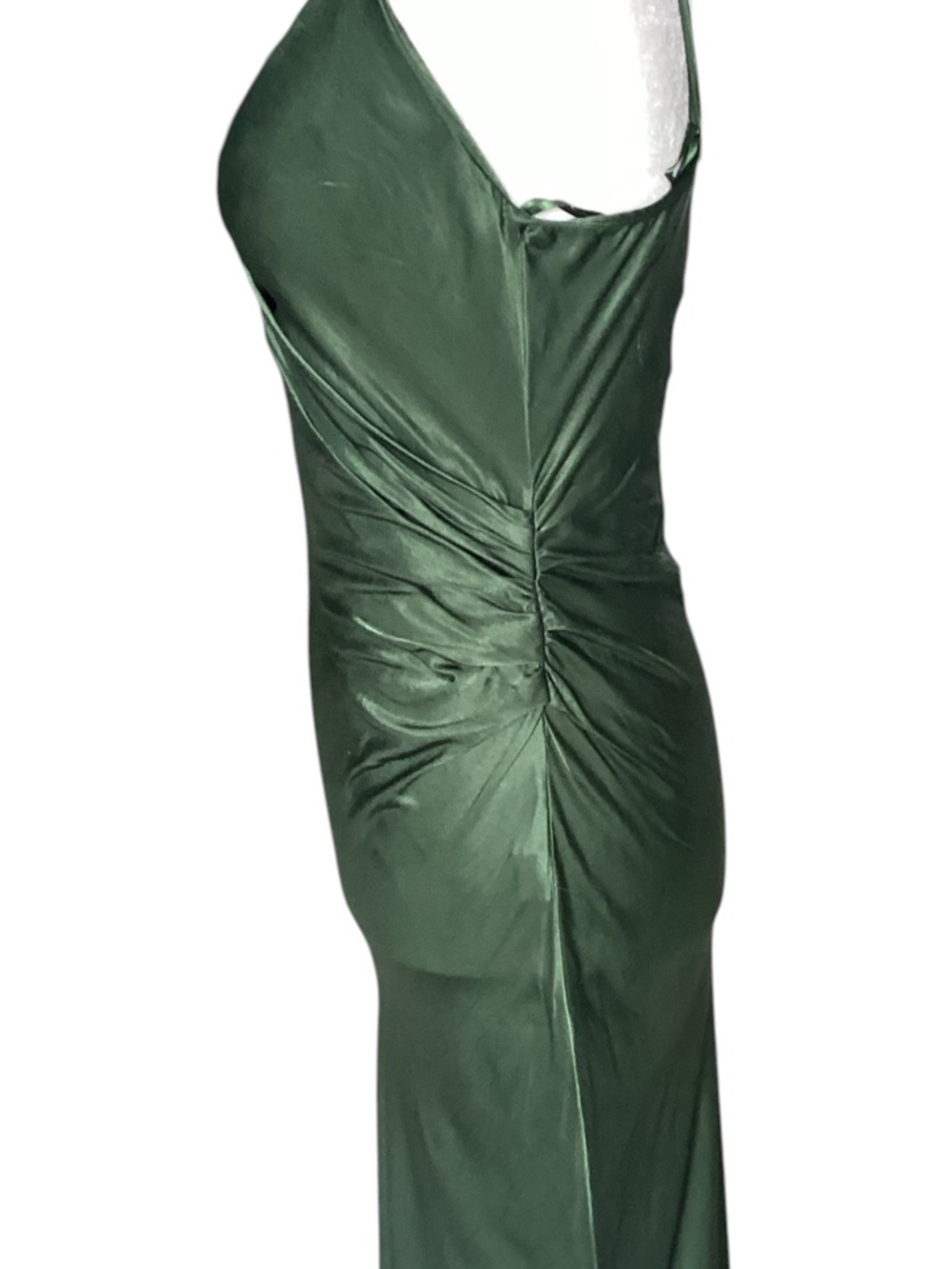 Zara Satin Effect Draped Ruched Midi Camisole Slip Dress - Medium - Picture 4 of 11